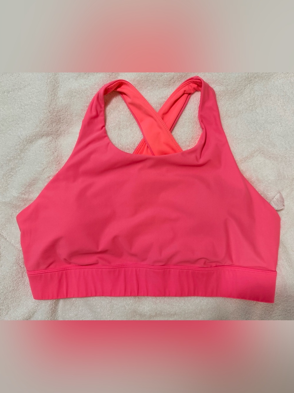 XXL Women’s Fabletics sports bra orange sherbert/neon orange color